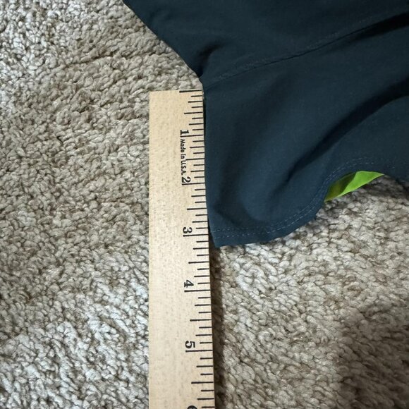 Under Armour Shorts Womens Large Black Green Neon HeatGear Running Split Liner - Picture 7 of 7